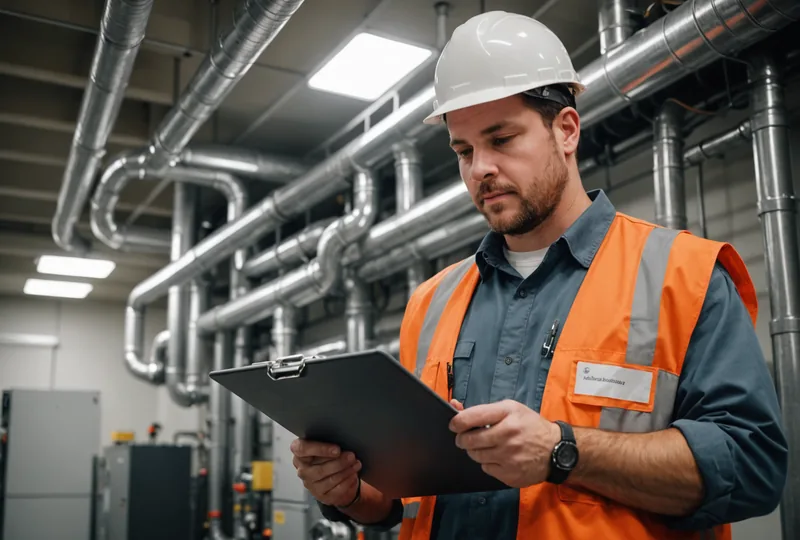 Maintenance technician checking equipment during a scheduled preventive maintenance round